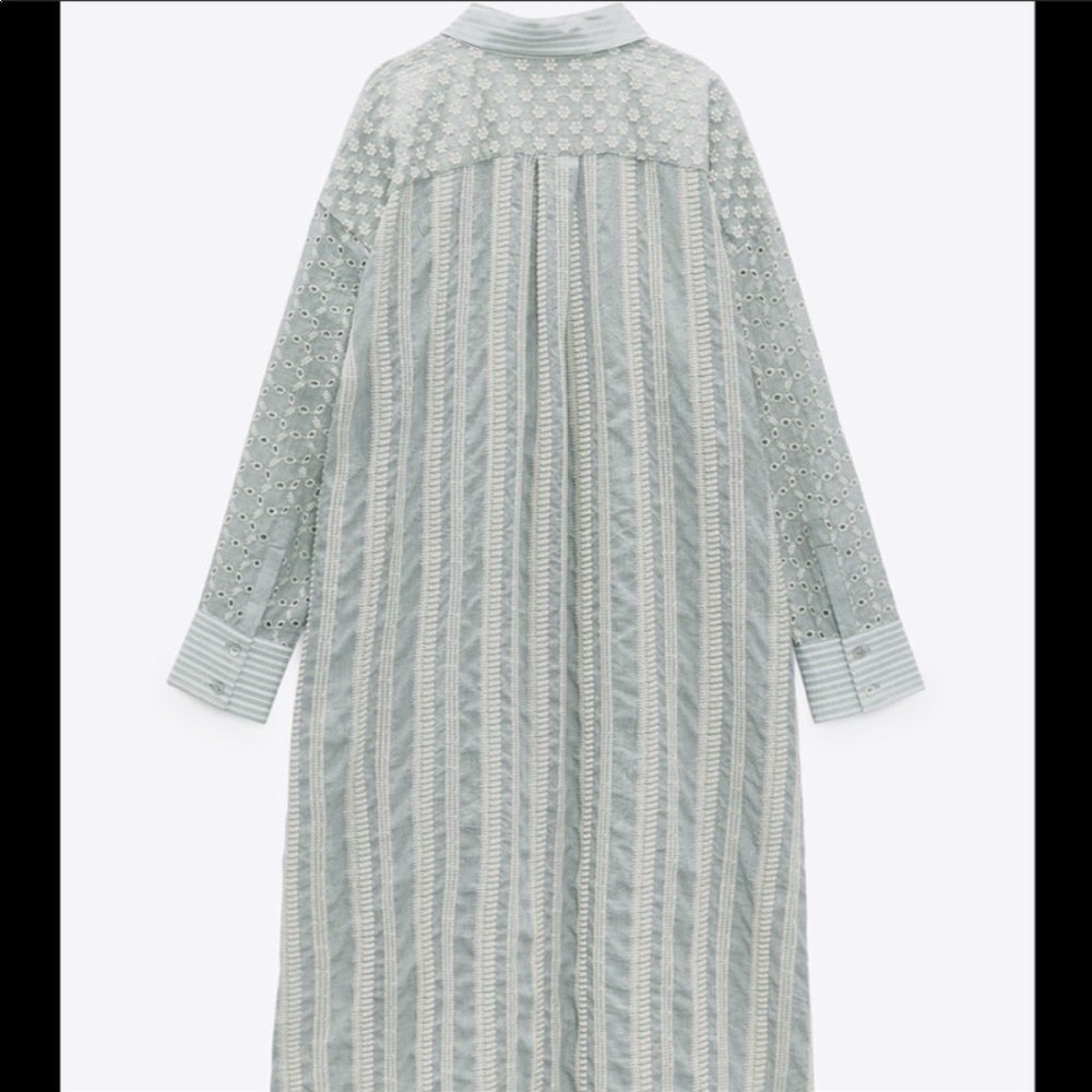 Zara open knit embroidery patchwork dress tunic duster - Picture 8 of 15